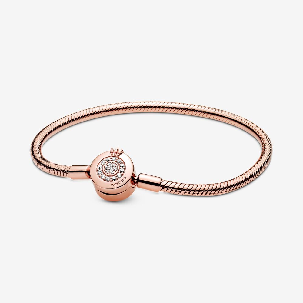 Pandora Moments Sprankelende Crown O Snake Chain Armband - 589046C01 Pandora Moments Sprankelende Crown O Snake Chain Armband - 589046C01