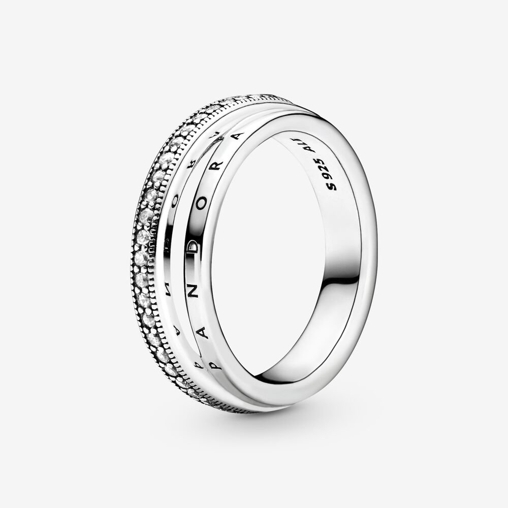 Pavé ring Met Drie Banden 199040c01 Pavé ring Met Drie Banden 199040c01