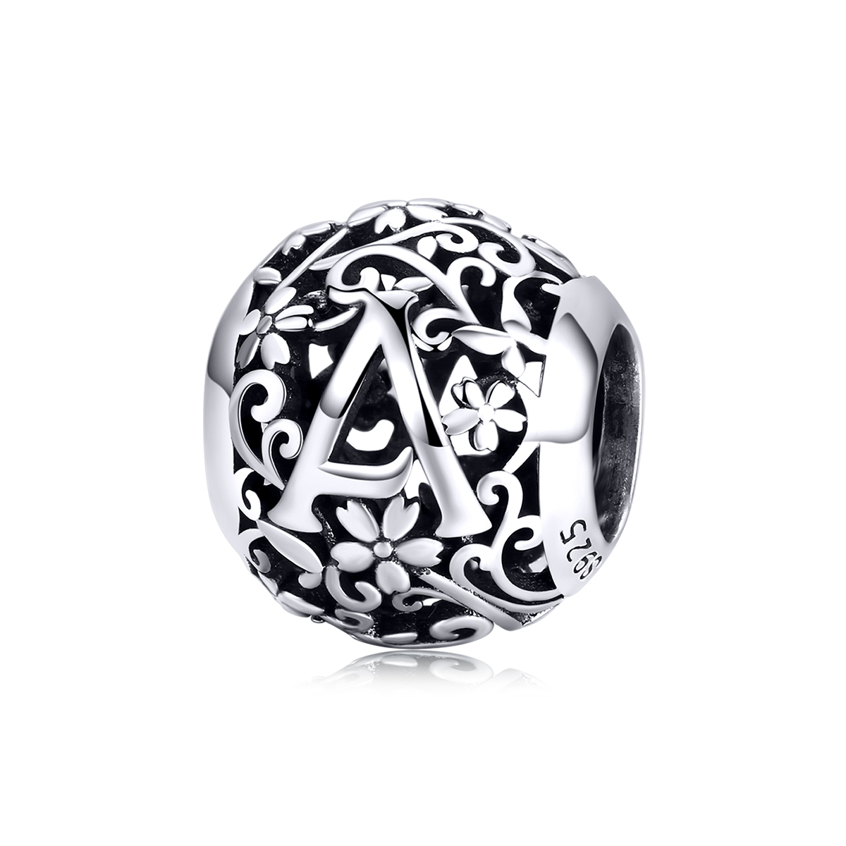 Pandora Style Opengewerkte bloemenletter A Bedel - SCC1444-A Pandora Style Opengewerkte bloemenletter A Bedel - SCC1444-A