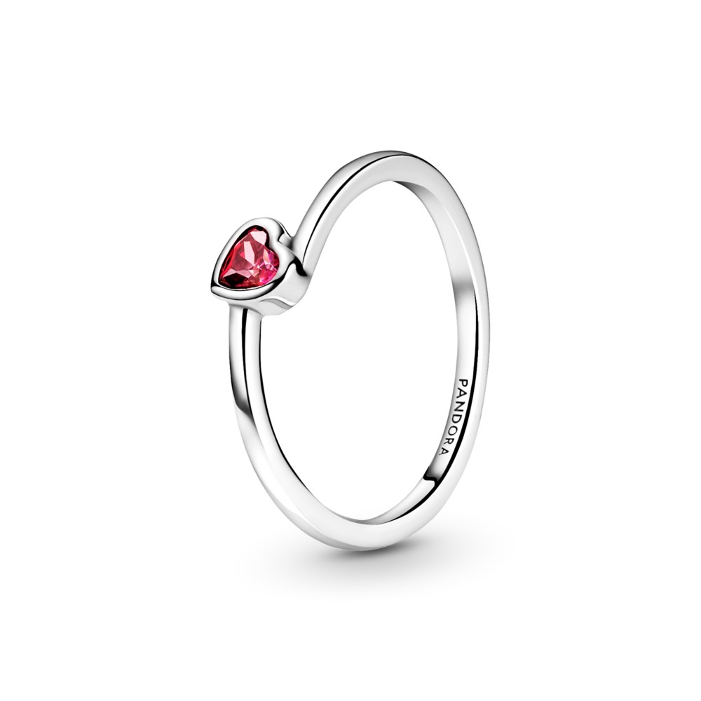 Red Tilted Heart Solitaire Ring 199267c01 Red Tilted Heart Solitaire Ring 199267c01