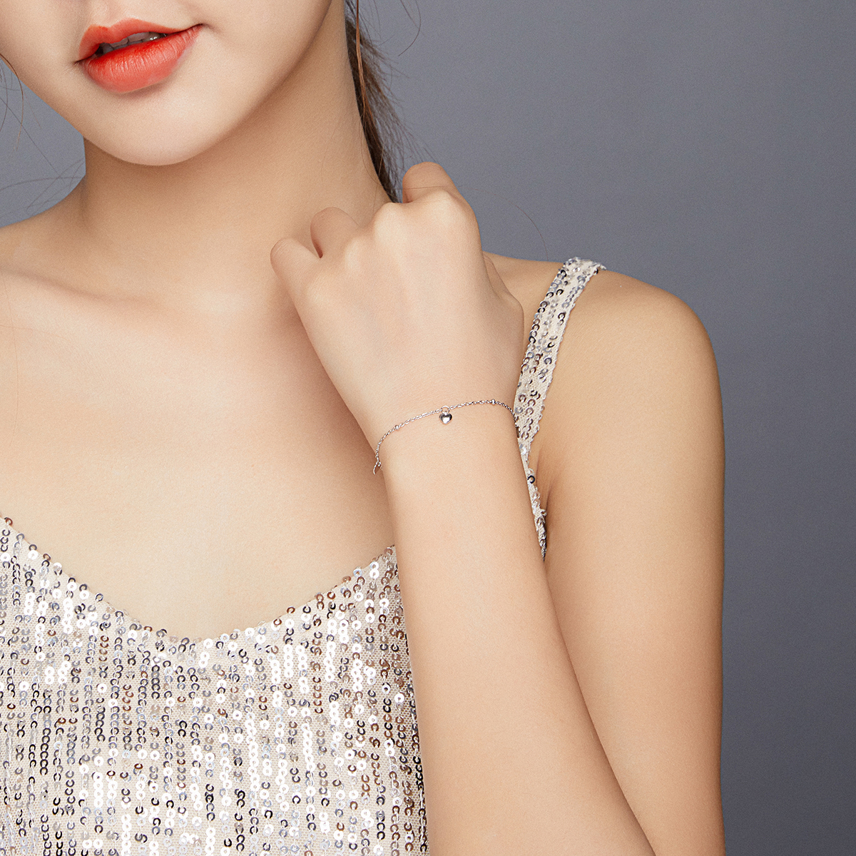 Pandora Style Liefdevol hart Sliding Armband - SCB191
