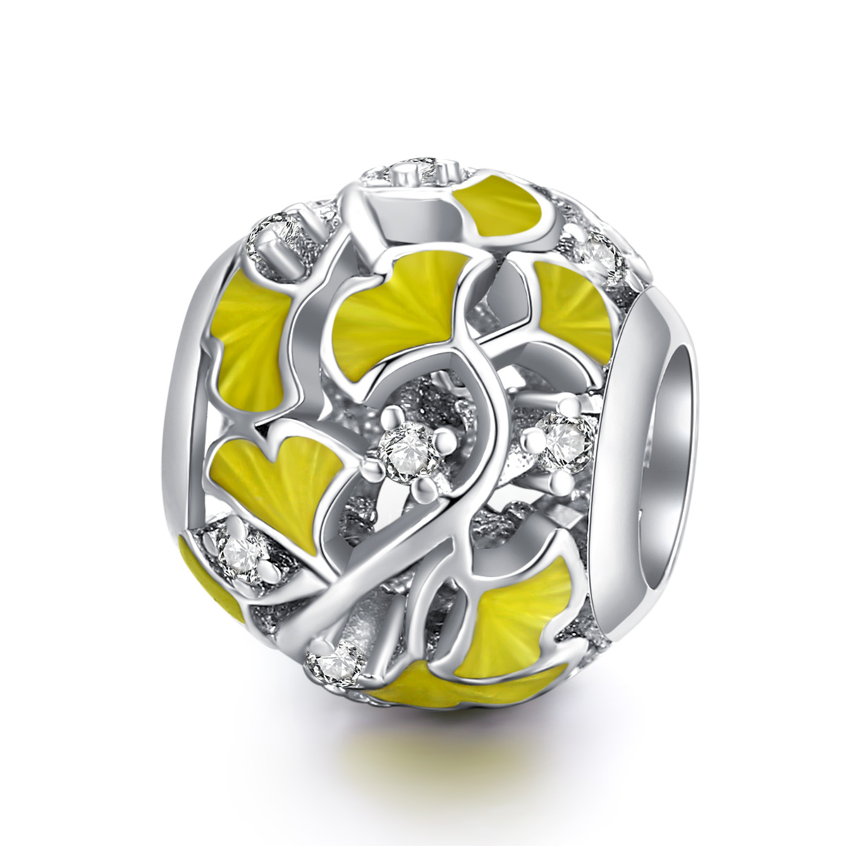 Pandora Style Elegante Ginkgo-bladeren Bedel - BSC334