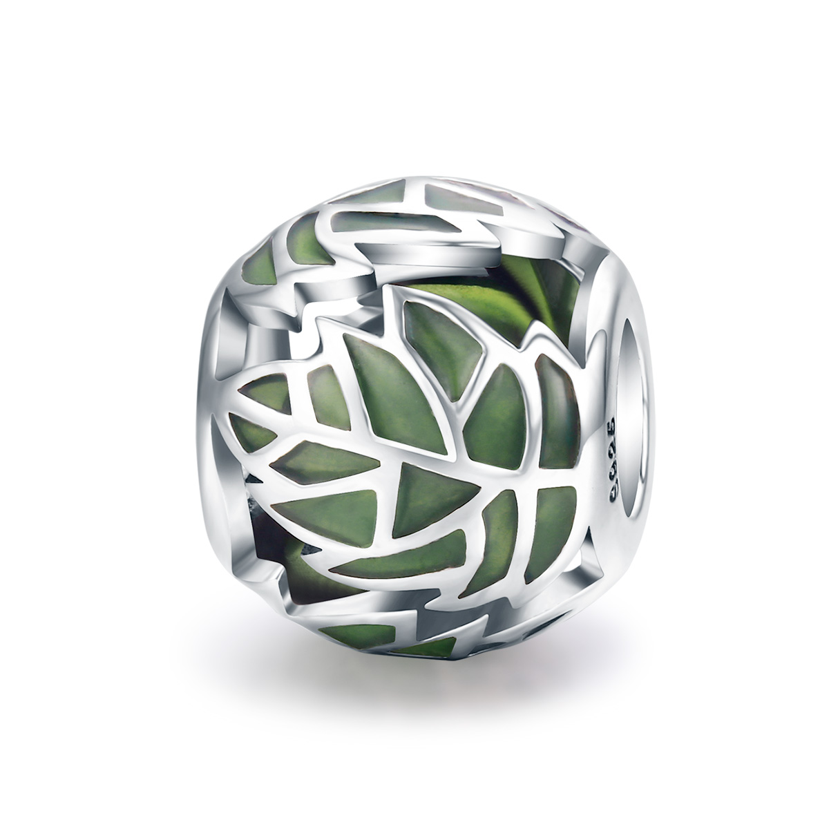 Pandora Style Groene bladeren zijn verliefd Bedel - SCC524 Pandora Style Groene bladeren zijn verliefd Bedel - SCC524