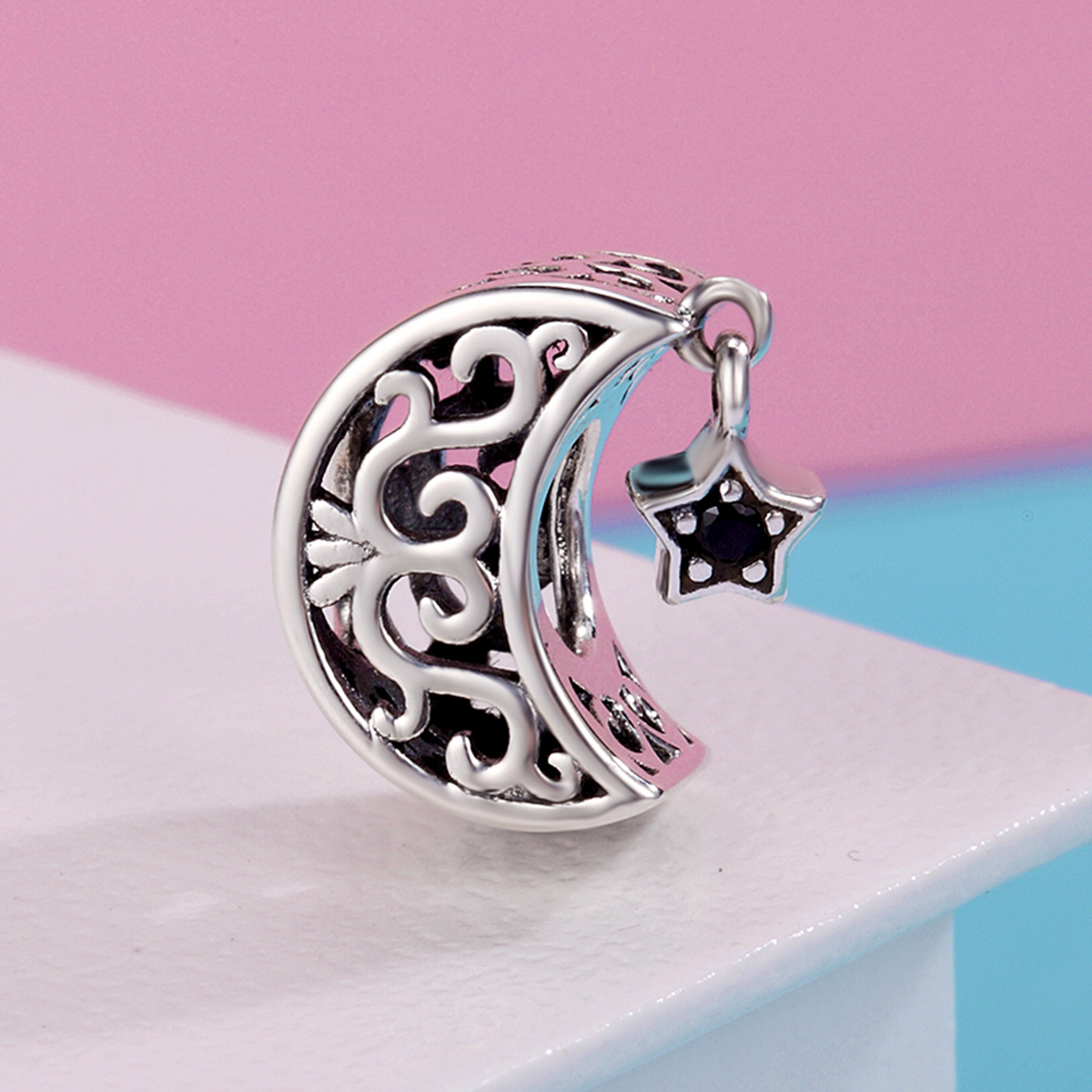 Pandora Style Maan en ster Bedel - SCC483