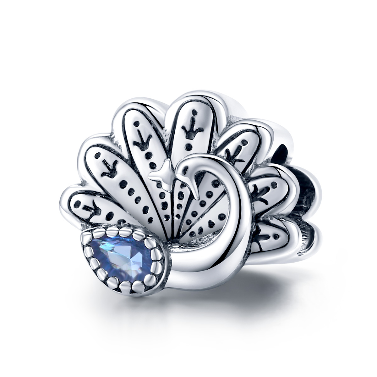 Pandora Style Retro pauw Bedel - SCC1558 Pandora Style Retro pauw Bedel - SCC1558