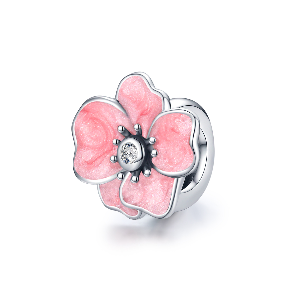 Pandora Style Roze bloem Bedel - SCC1729 Pandora Style Roze bloem Bedel - SCC1729