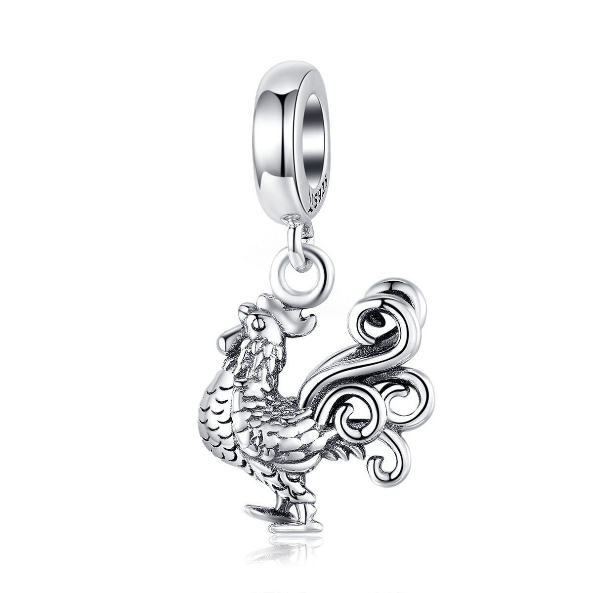 Pandora Style Dappere Haan Hangende Bedel - SCC1337 Pandora Style Dappere Haan Hangende Bedel - SCC1337