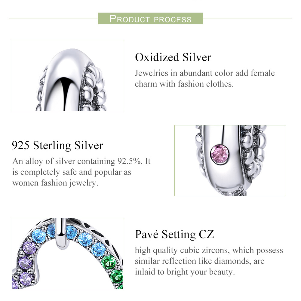 Pandora Style Kleurrijk hart Hangende Bedel - SCC896