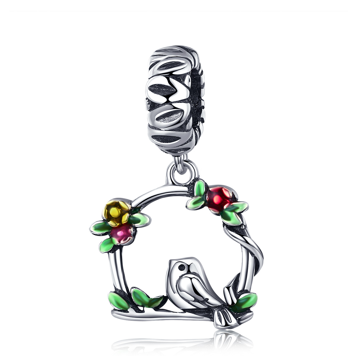 Pandora Style Lente Vogel Hangende Bedel - SCC645 Pandora Style Lente Vogel Hangende Bedel - SCC645