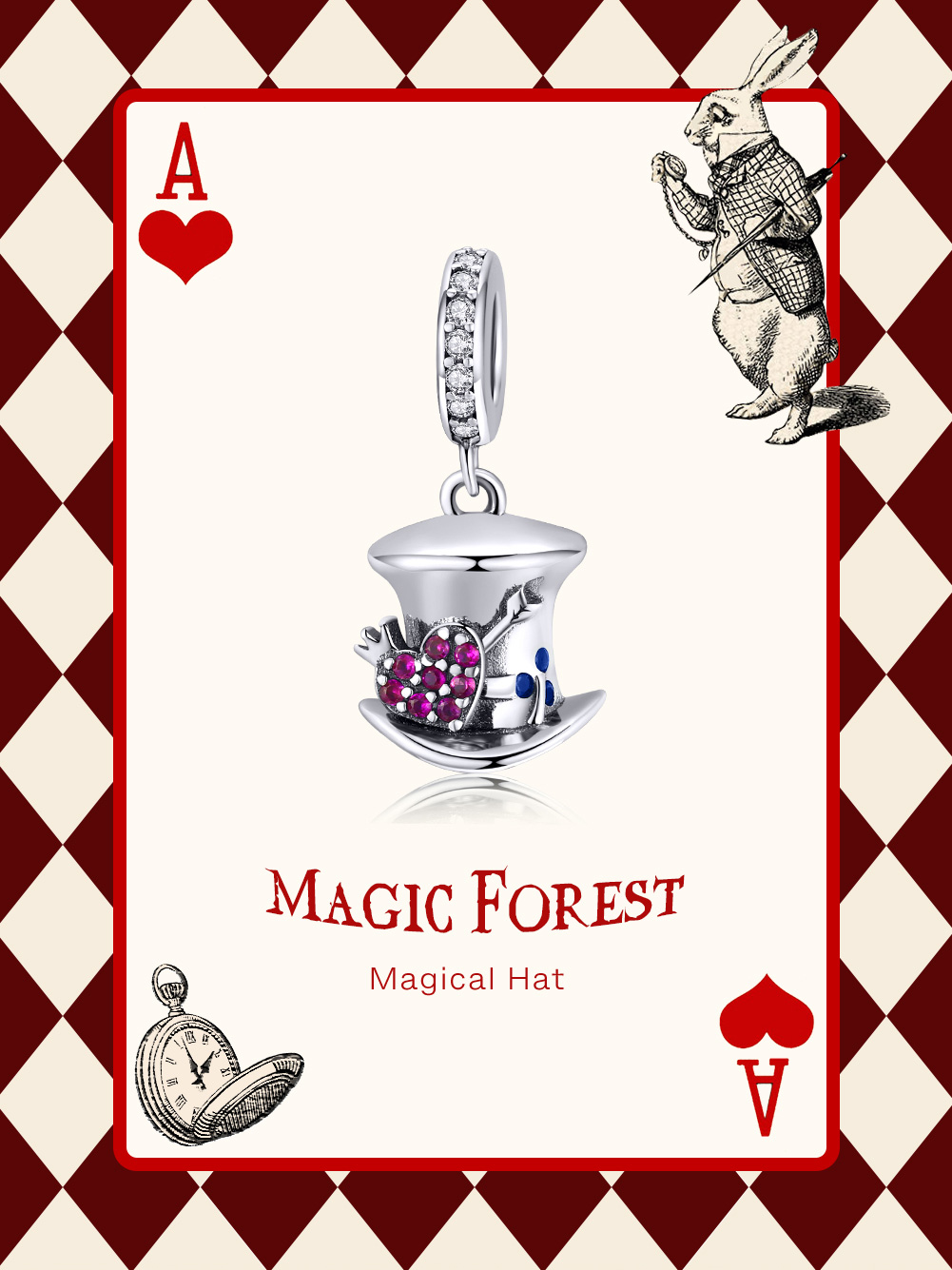 Pandora Style Magische hoed Hangende Bedel - SCC1441