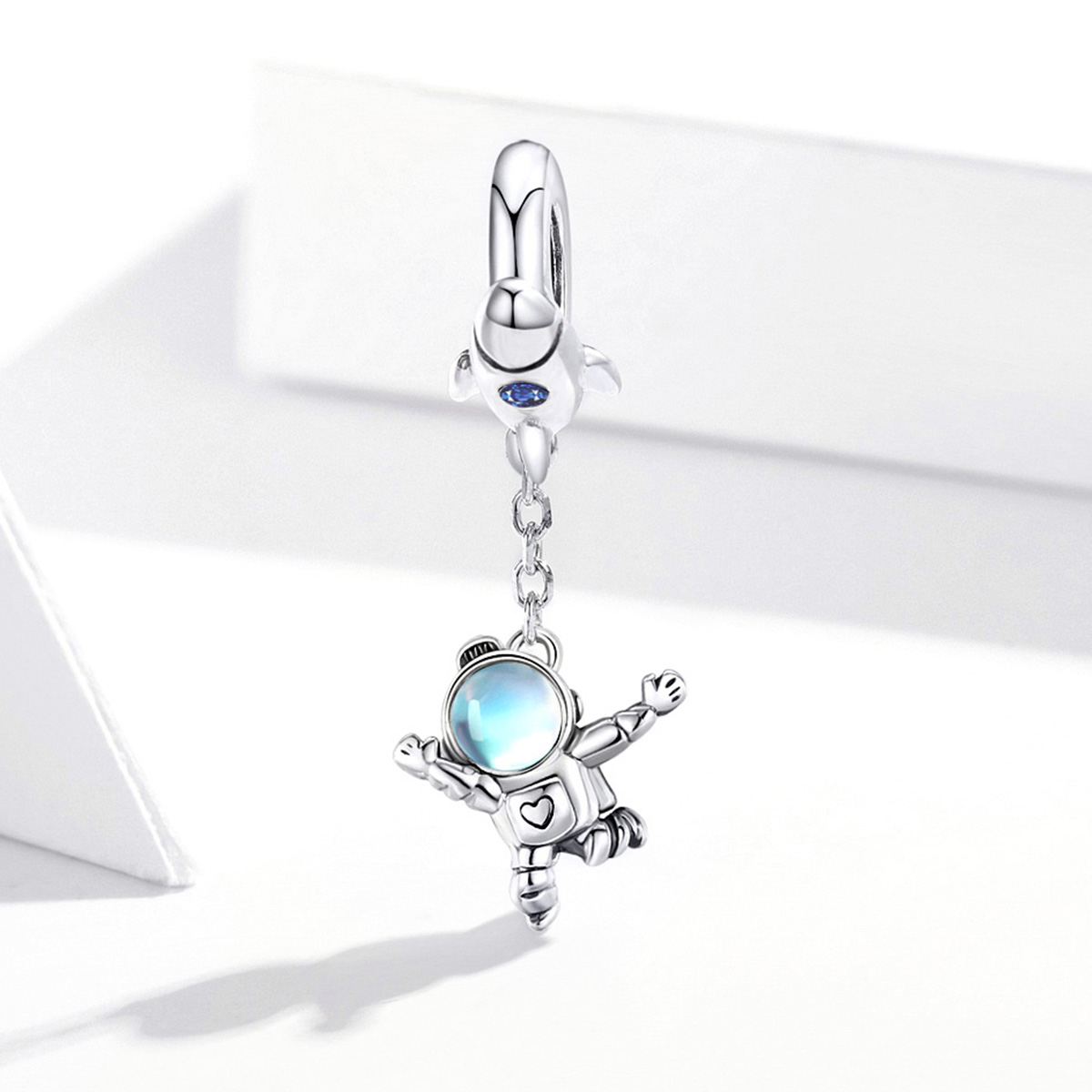 Pandora Style Ruimteschip en astronaut Hangende Bedel - SCC1695