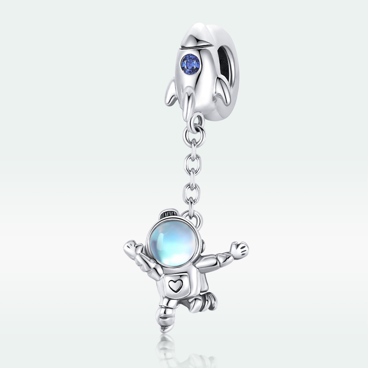 Pandora Style Ruimteschip en astronaut Hangende Bedel - SCC1695