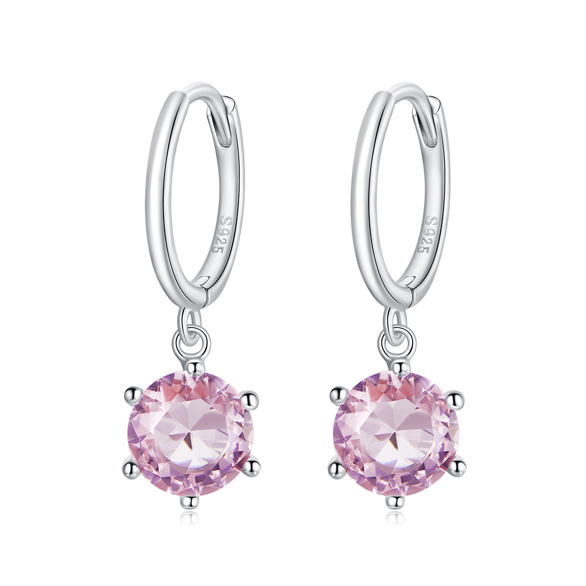 Pandora Style Cz Oorhangers - SCE1020-PK Pandora Style Cz Oorhangers - SCE1020-PK