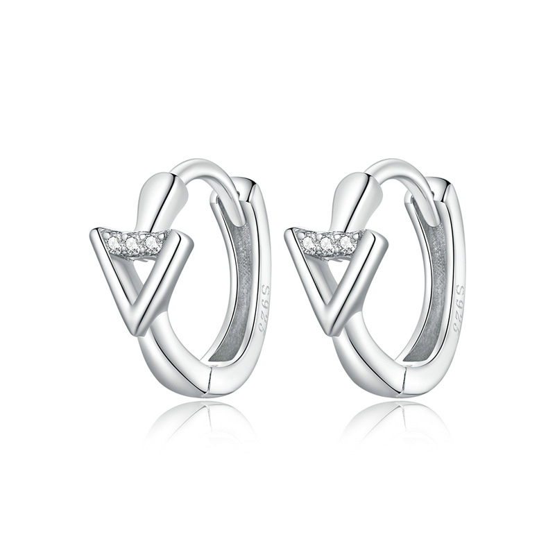 Pandora Style Driehoek Oorknopjes - SCE1039 Pandora Style Driehoek Oorknopjes - SCE1039
