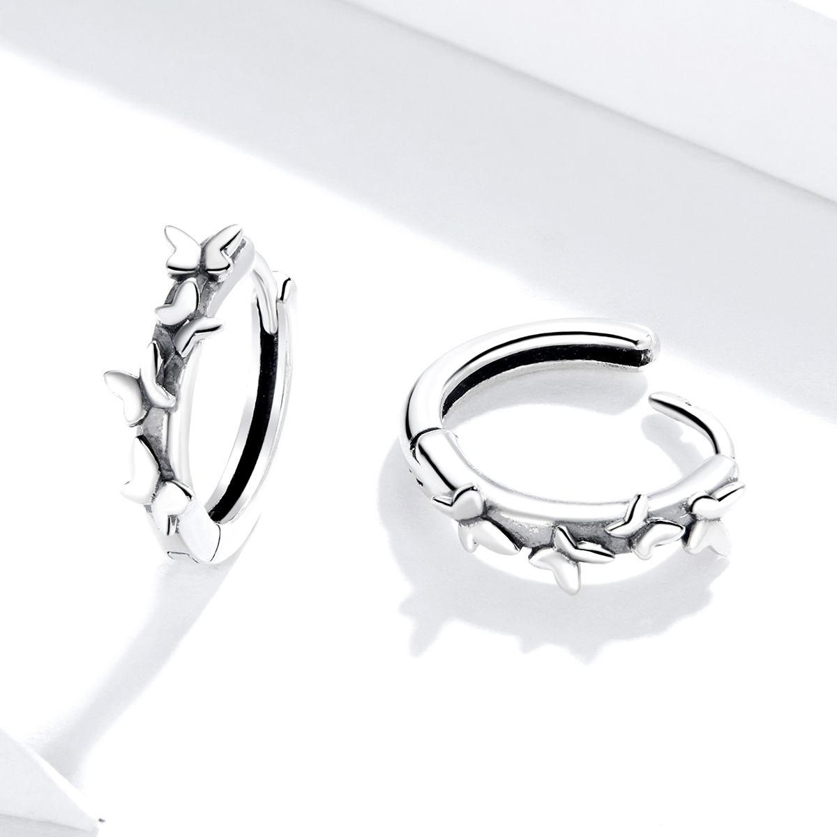Pandora Style Elegante Butterfiles Oorringen - SCE927