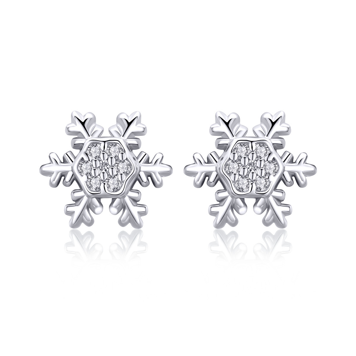 Pandora Style Elegante sneeuwvlokken Oorknopjes - BSE009 Pandora Style Elegante sneeuwvlokken Oorknopjes - BSE009