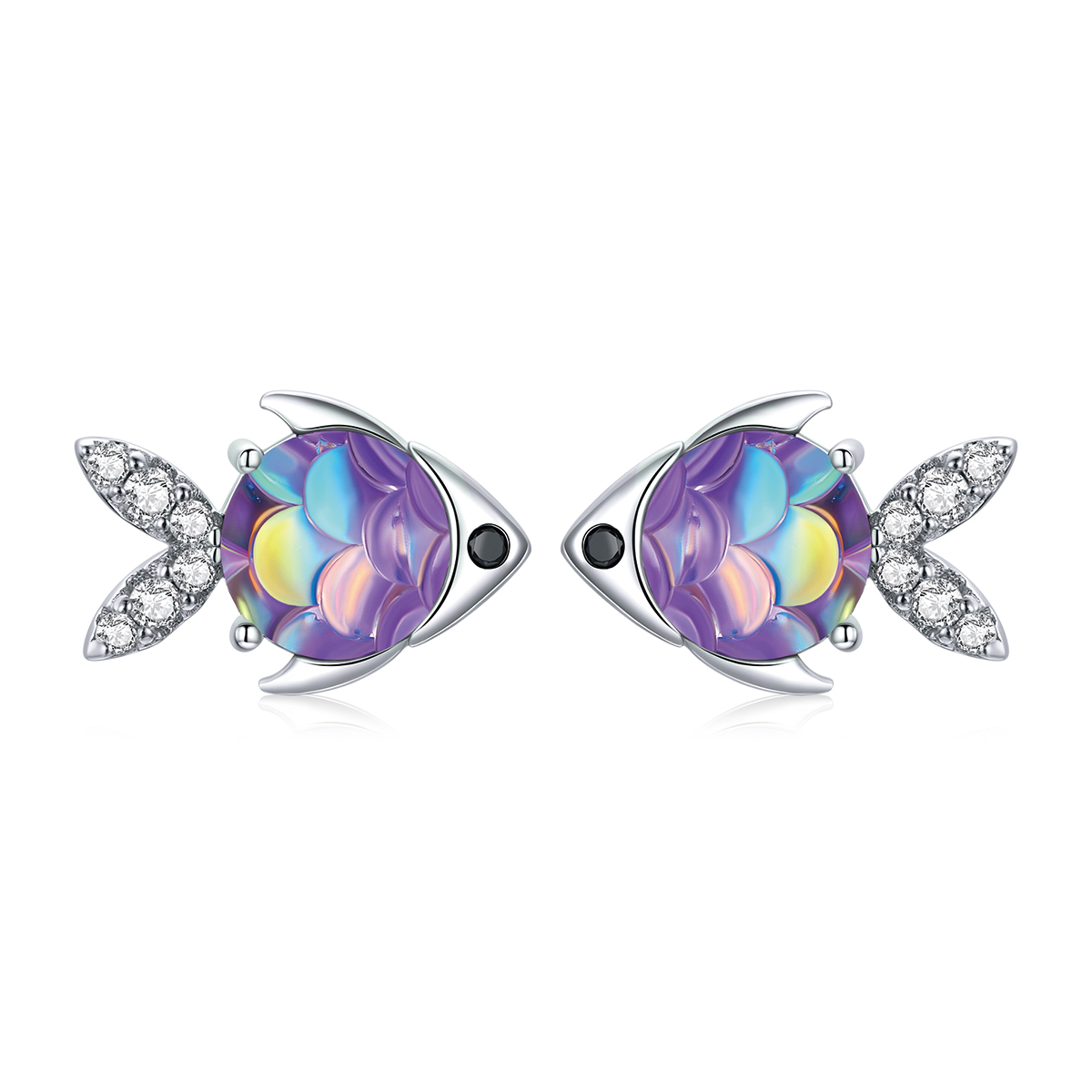 Pandora Style Gelukkige kleine vis Oorknopjes - SCE1028 Pandora Style Gelukkige kleine vis Oorknopjes - SCE1028