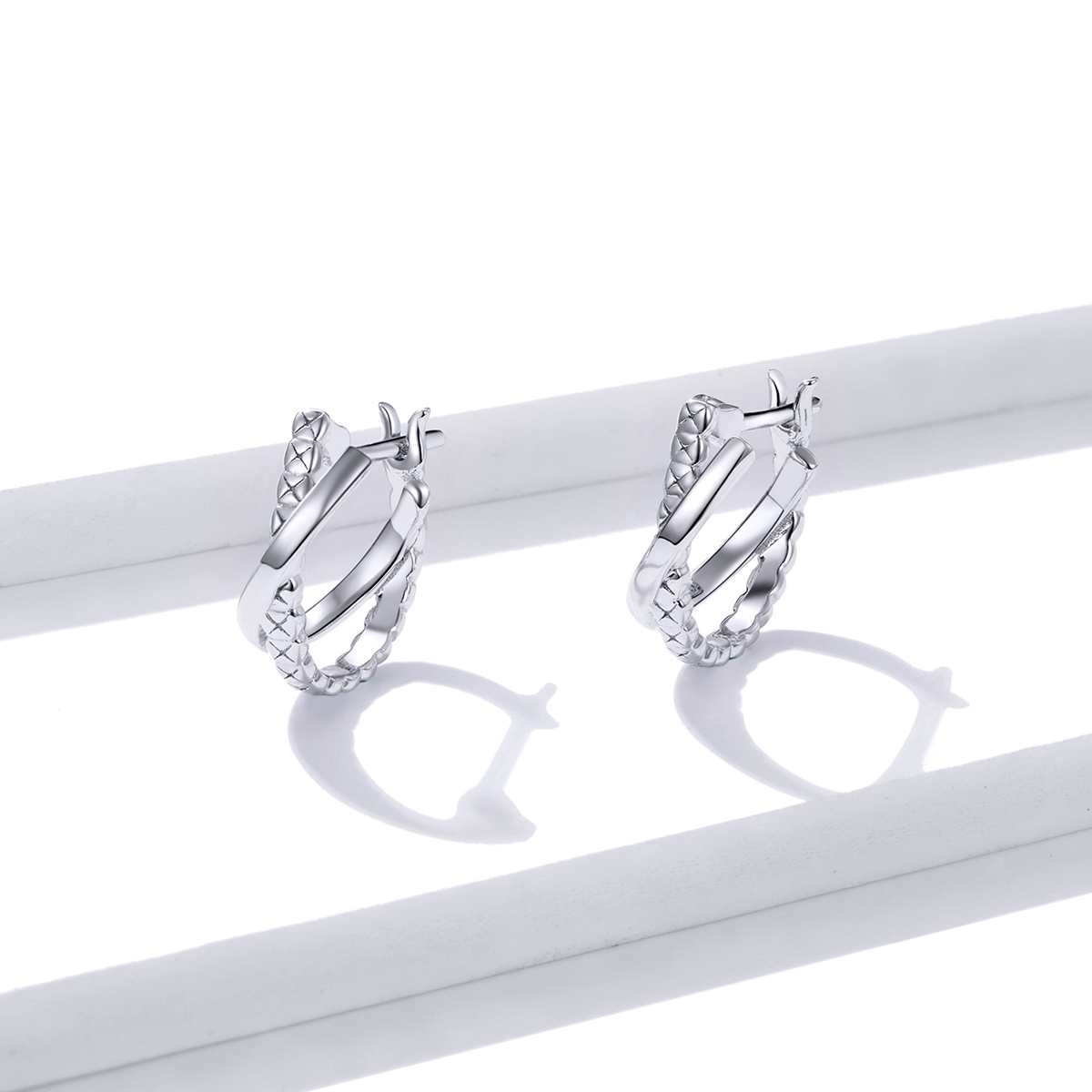 Pandora Style Ledertextuur Oorringen - BSE440