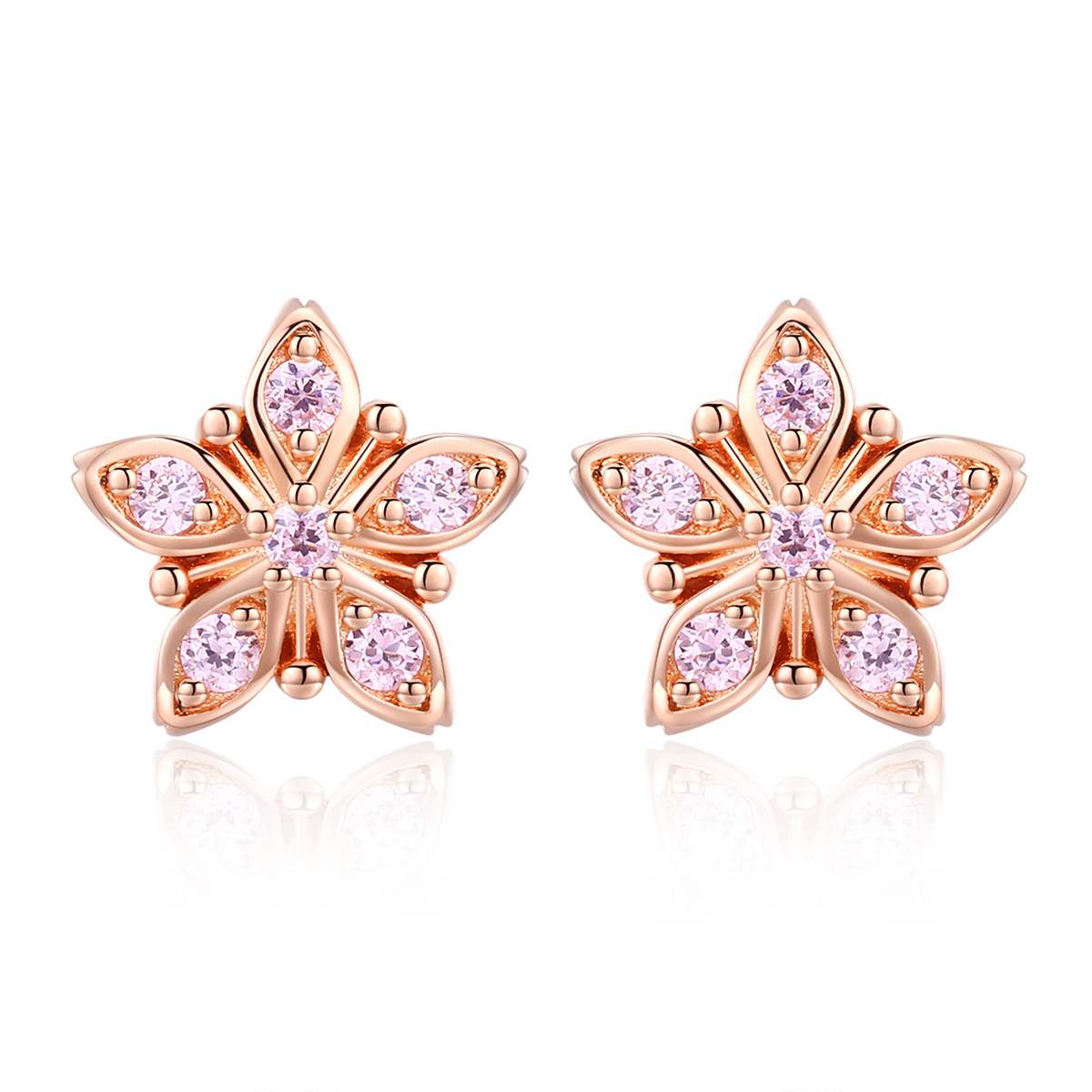 Pandora Style Rose Roze Daisy Oorknopjes - BSE034