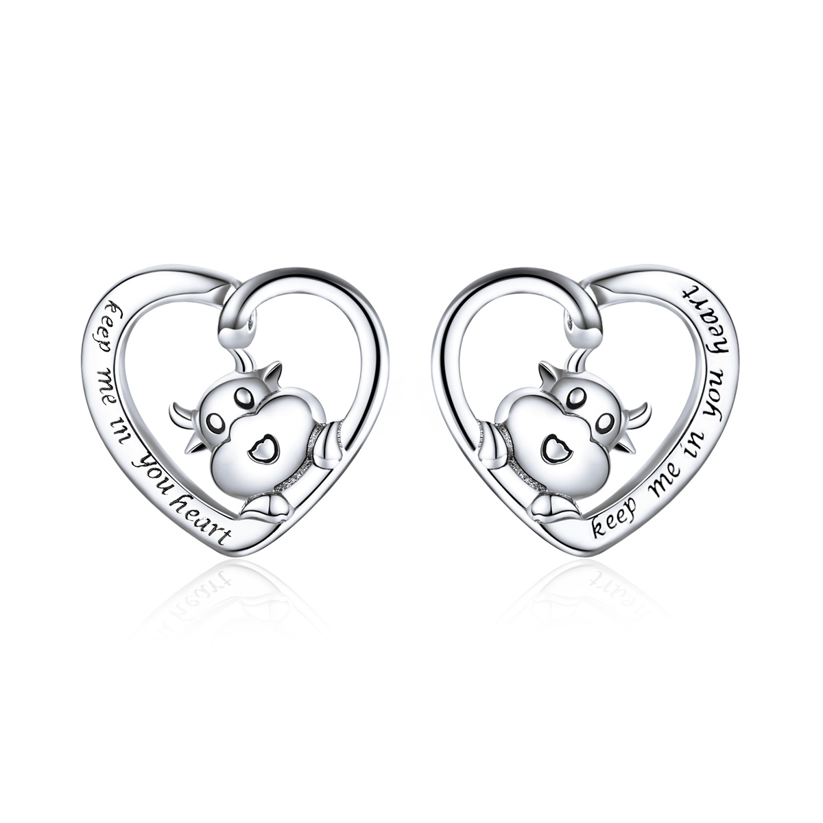 Pandora Style Schattig vee Oorknopjes - SCE984