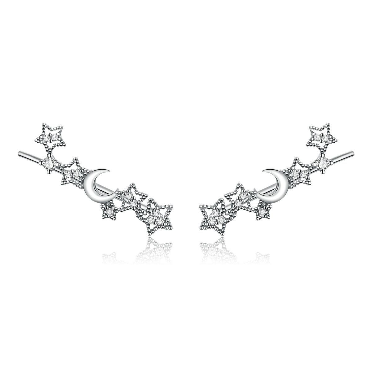 Pandora Style Sterren en maan Oorknopjes - SCE926