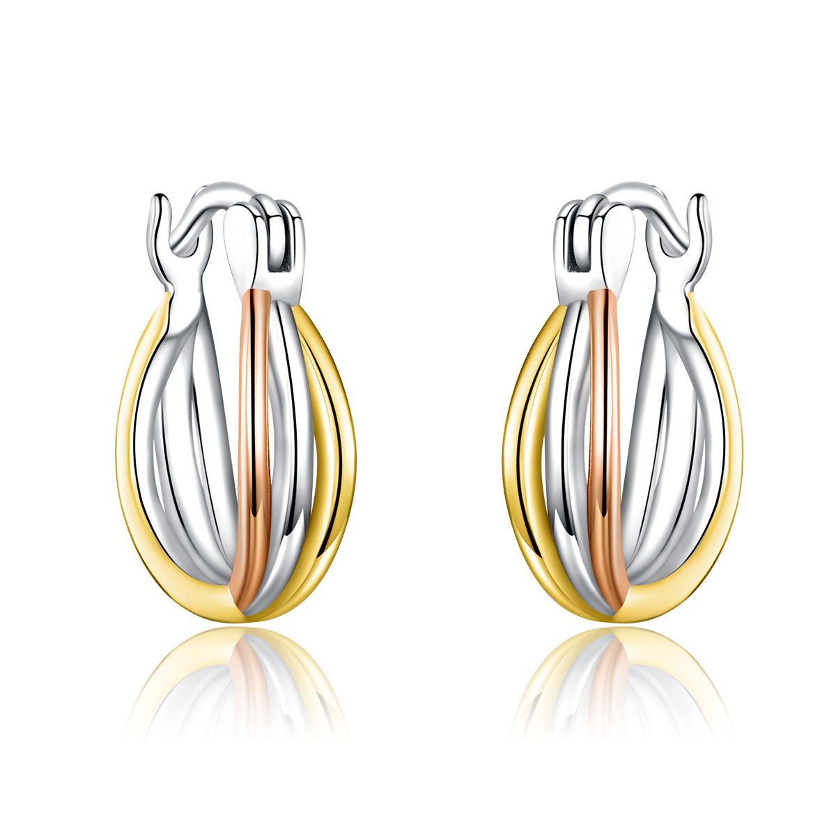 Pandora Style Tweekleurig Oorknopjes - SCE719 Pandora Style Tweekleurig Oorknopjes - SCE719