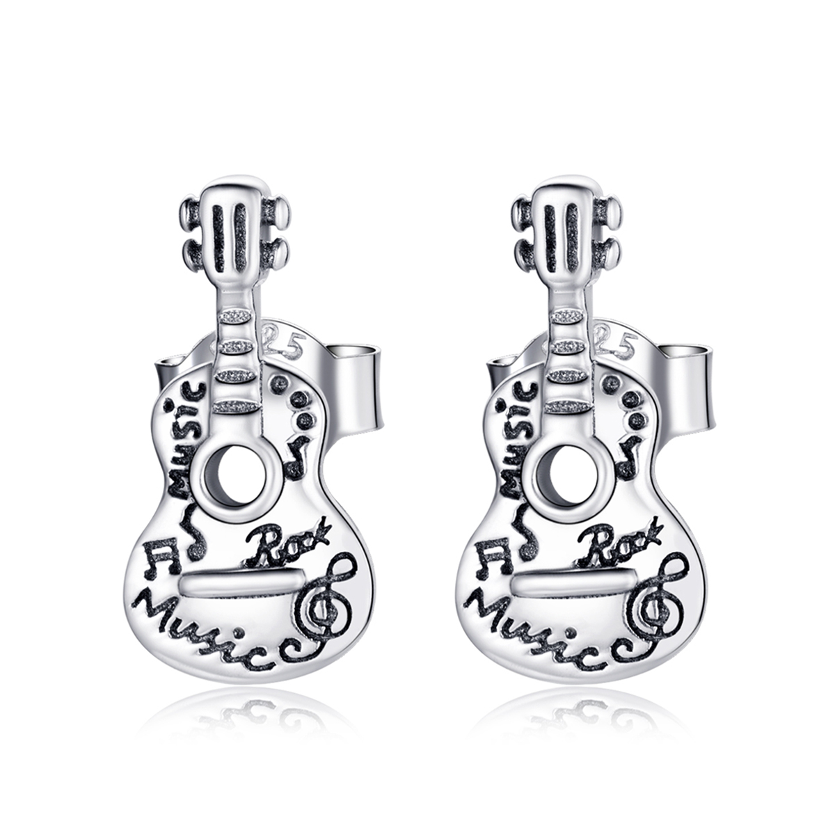 Pandora Style Vintage Gitaar Oorknopjes - SCE1155 Pandora Style Vintage Gitaar Oorknopjes - SCE1155