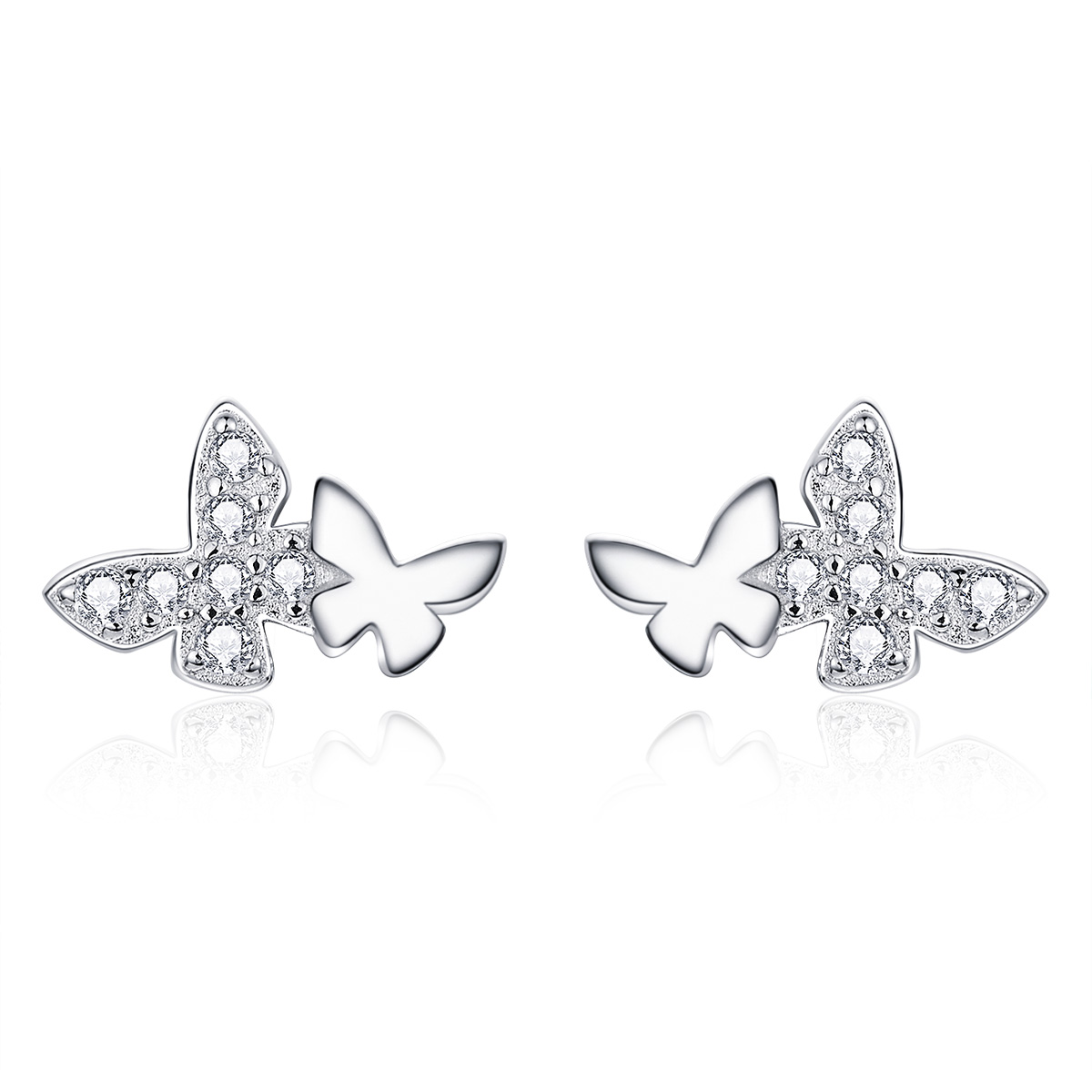 Pandora Style Vlinder Oorknopjes - BSE236