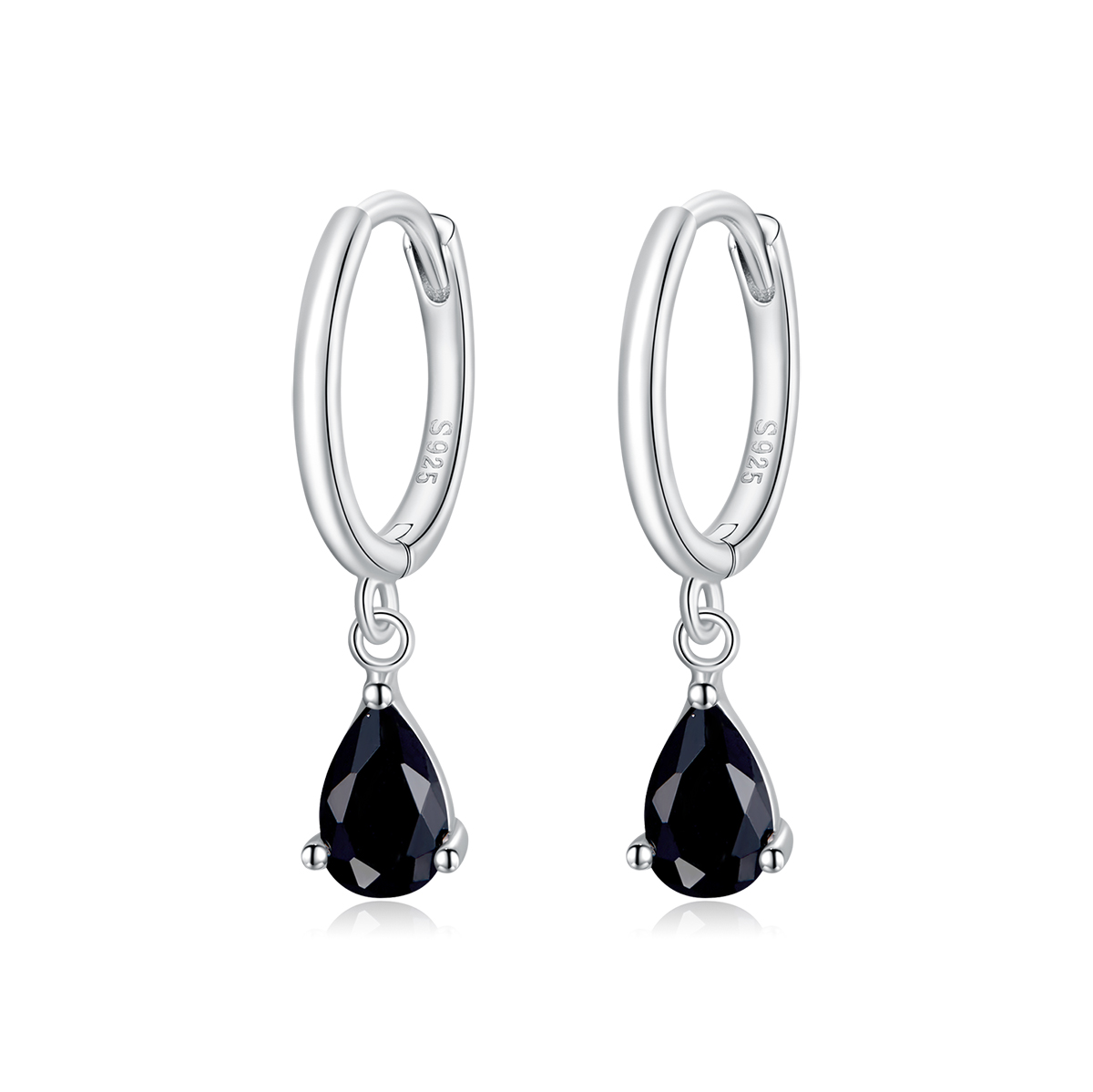 Pandora Style Waterdruppels Oorhangers - SCE1018-BK Pandora Style Waterdruppels Oorhangers - SCE1018-BK