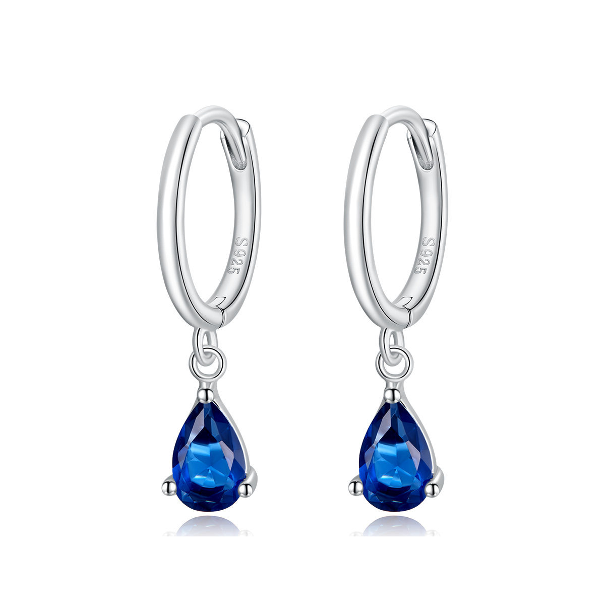 Pandora Style Waterdruppels Oorhangers - SCE1018-BU Pandora Style Waterdruppels Oorhangers - SCE1018-BU
