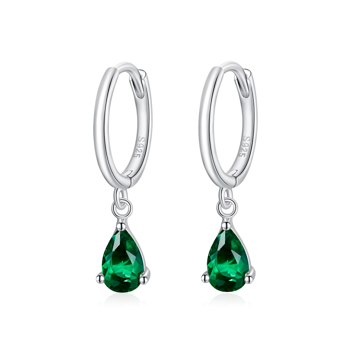 Pandora Style Waterdruppels Oorhangers - SCE1018-GN Pandora Style Waterdruppels Oorhangers - SCE1018-GN