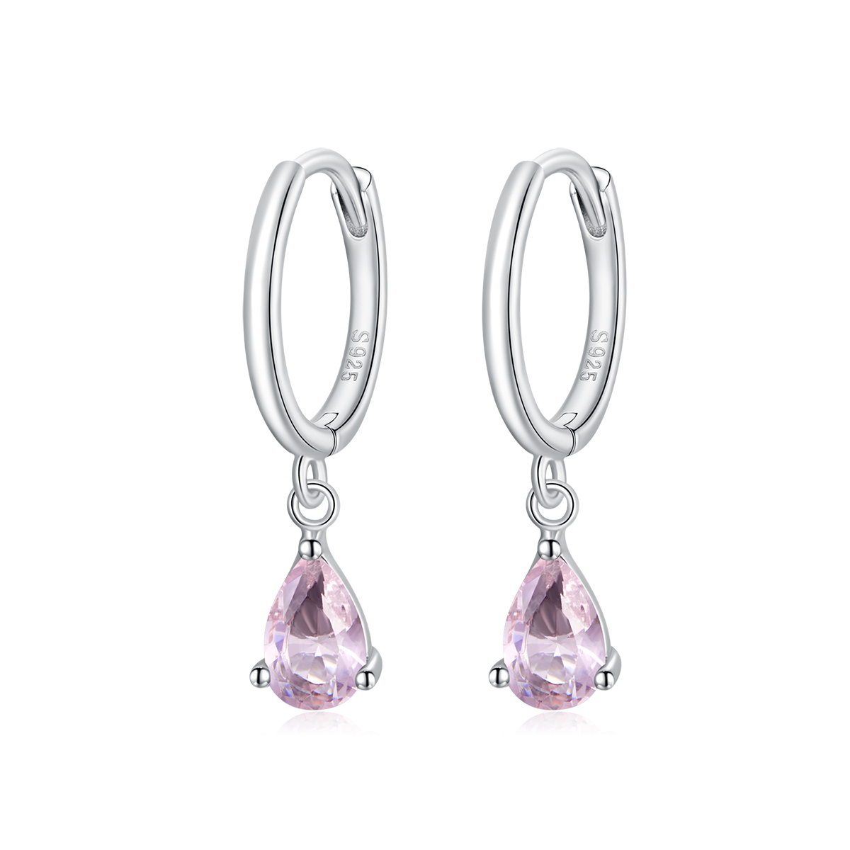 Pandora Style Waterdruppels Oorhangers - SCE1018-PK Pandora Style Waterdruppels Oorhangers - SCE1018-PK