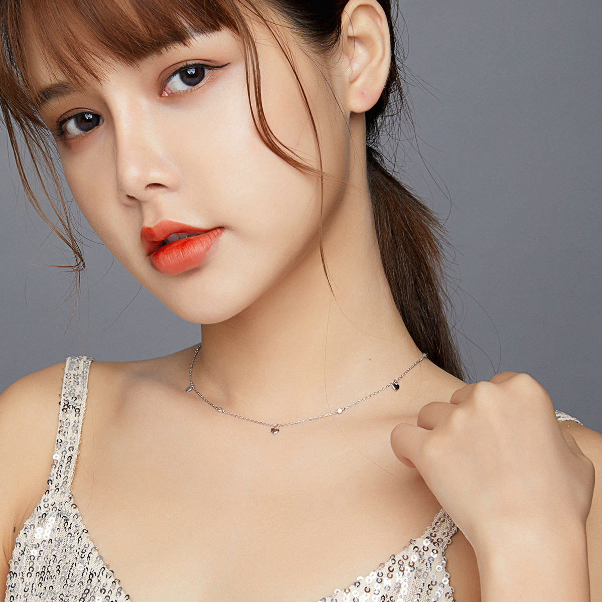 Pandora Style Hart vorm Chain Ketting - SCN417