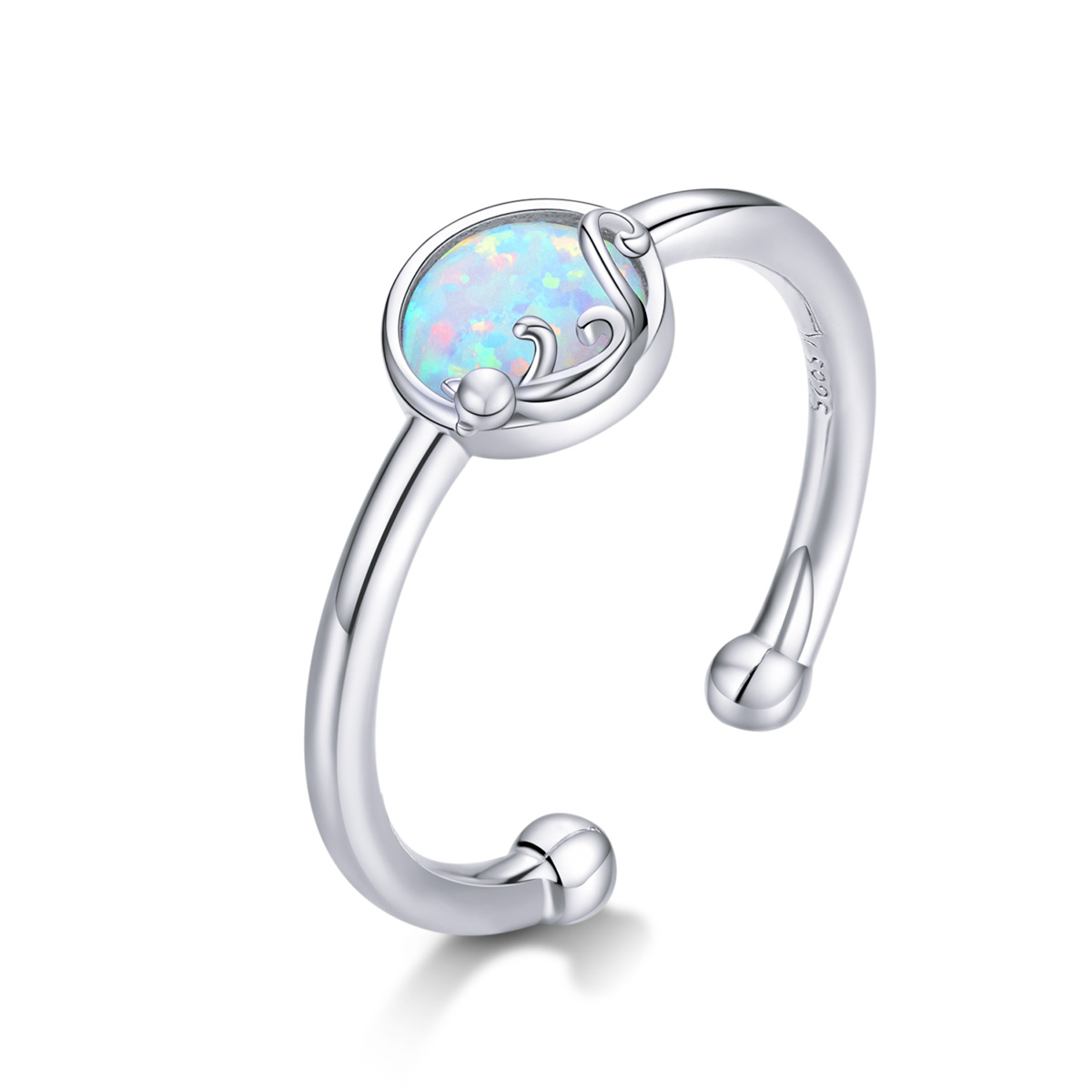 Pandora Style Kitty In Shine Open Ring - SCR651 Pandora Style Kitty In Shine Open Ring - SCR651