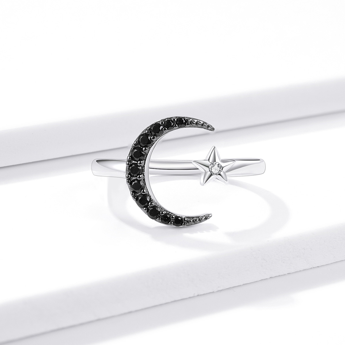 Pandora Style Mysterieuze maan en ster Open Ring - BSR137