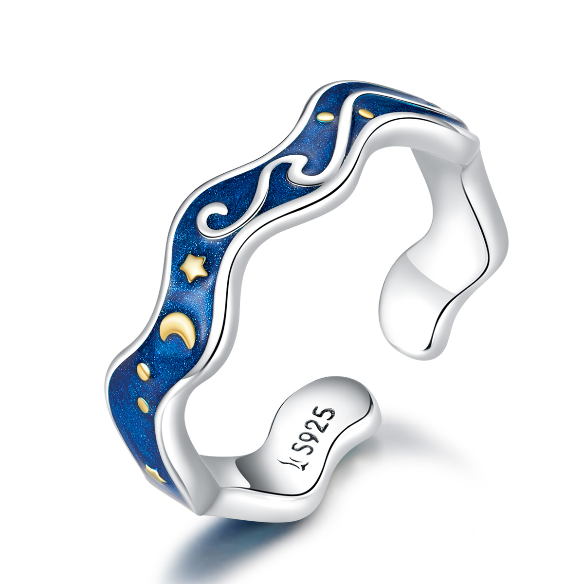 Pandora Style Sterrenhemel van Van Gogh Open Ring - SCR608 Pandora Style Sterrenhemel van Van Gogh Open Ring - SCR608
