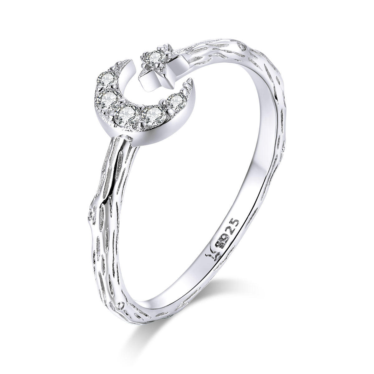 Pandora Style Vintage Sterren Maan Open Ring - SCR638 Pandora Style Vintage Sterren Maan Open Ring - SCR638