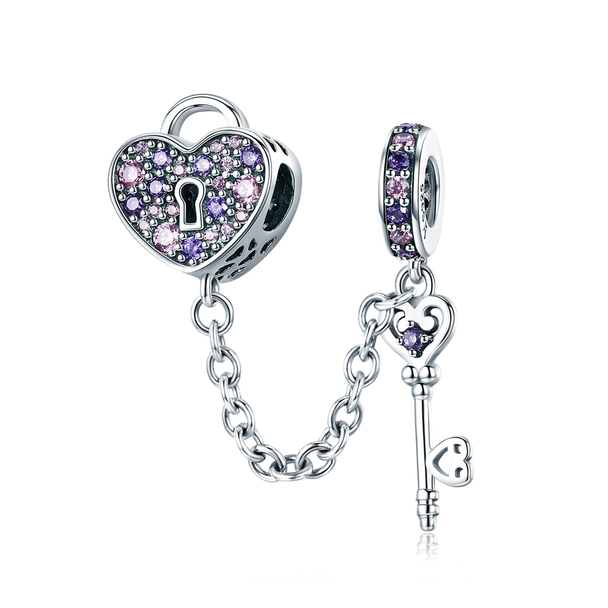 Pandora Style Hart Lepel Veiligheidsketting - SCC772 Pandora Style Hart Lepel Veiligheidsketting - SCC772