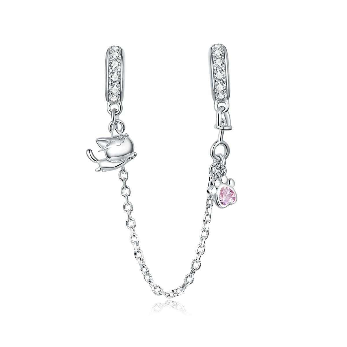 Pandora Style Kat en klauw Veiligheidsketting - BSC243 Pandora Style Kat en klauw Veiligheidsketting - BSC243