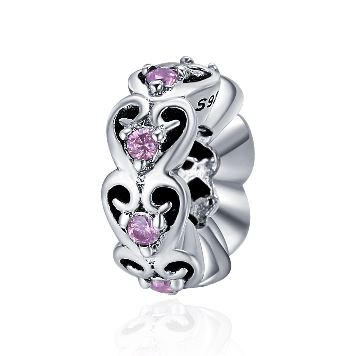 Pandora Style Hart vorm Spacer Bedel - SCC339 Pandora Style Hart vorm Spacer Bedel - SCC339