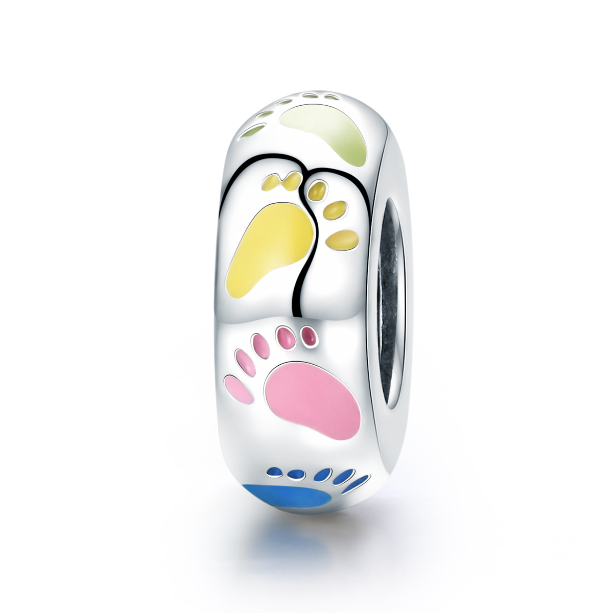 Pandora Style Kleine voet Spacer Bedel - SCC752 Pandora Style Kleine voet Spacer Bedel - SCC752