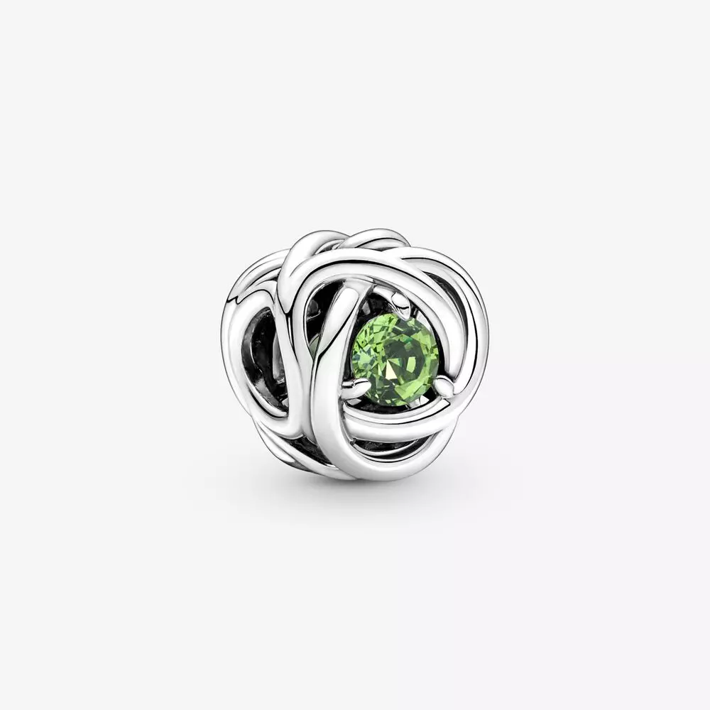 PANDORA Augustus Geboortesteen Lentegroene Oneindige Cirkel Bedel - 790065C03