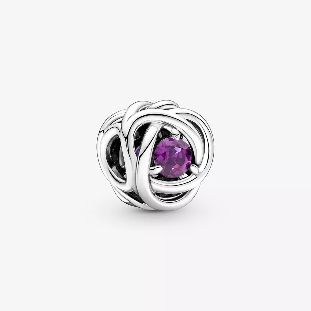 PANDORA Februari Geboortesteen Paarse Oneindige Cirkel Bedel - 790065C02
