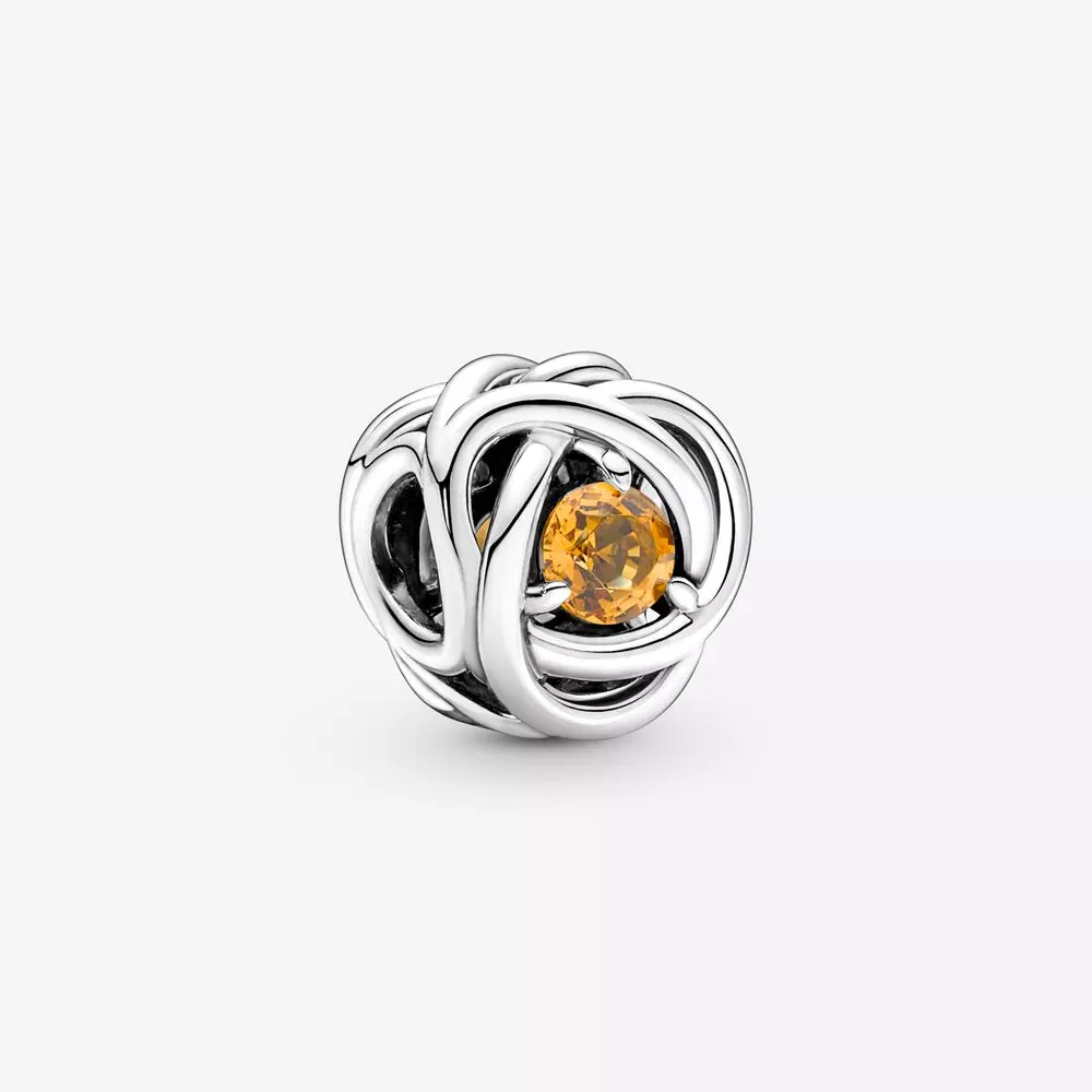 PANDORA November Geboortesteen Honinggele Oneindige Cirkel Bedel - 790065C04