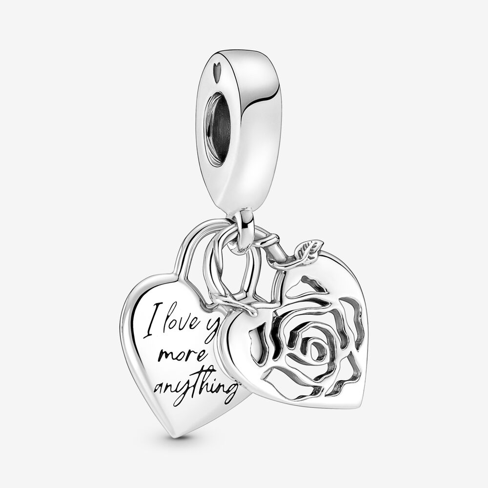 PANDORA Roos Hart Hangslot Hangende Bedel - 790086C00 PANDORA Roos Hart Hangslot Hangende Bedel - 790086C00