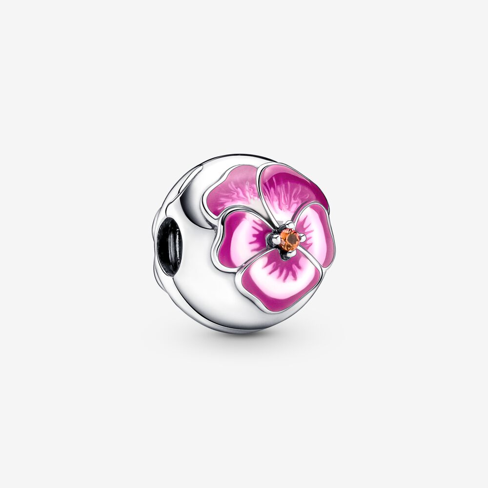 PANDORA Roze Viooltje Clip Bedel - 790772C01 PANDORA Roze Viooltje Clip Bedel - 790772C01