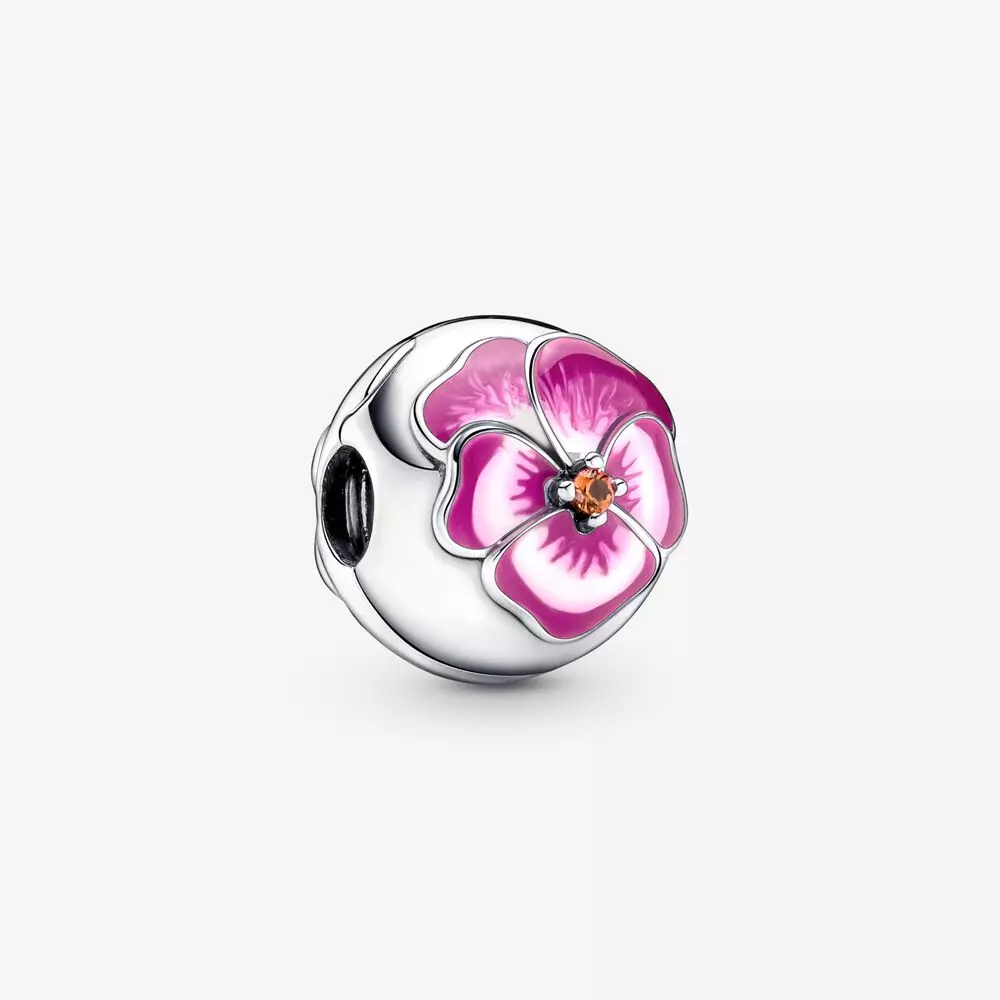 PANDORA Roze Viooltje Clip Bedel - 790772C01
