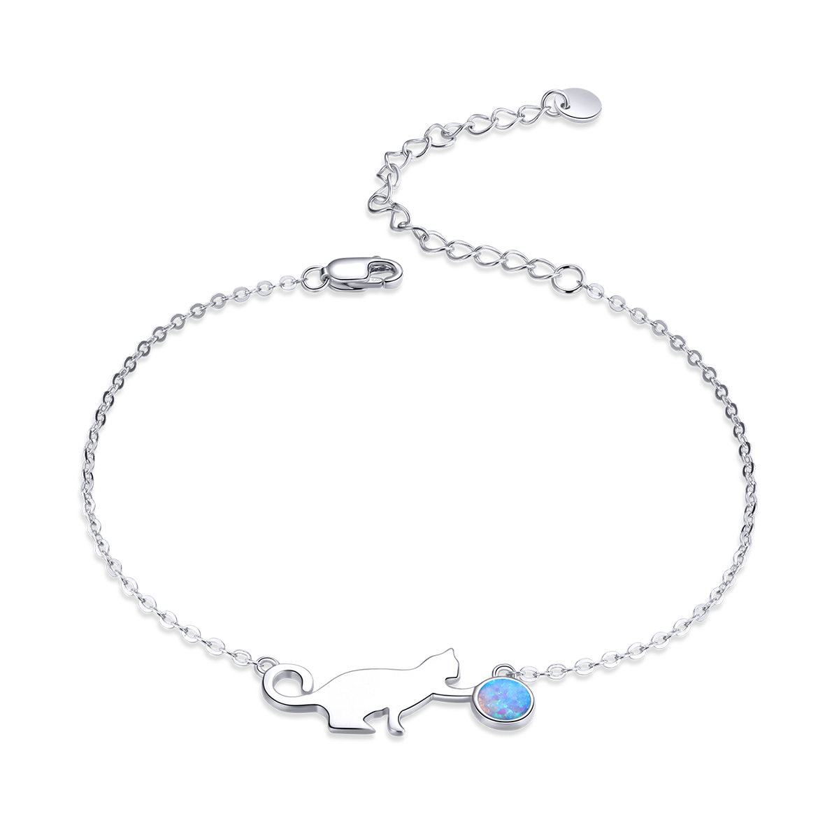 Pandora Style Opaal Kat Armband - SCB175 Pandora Style Opaal Kat Armband - SCB175