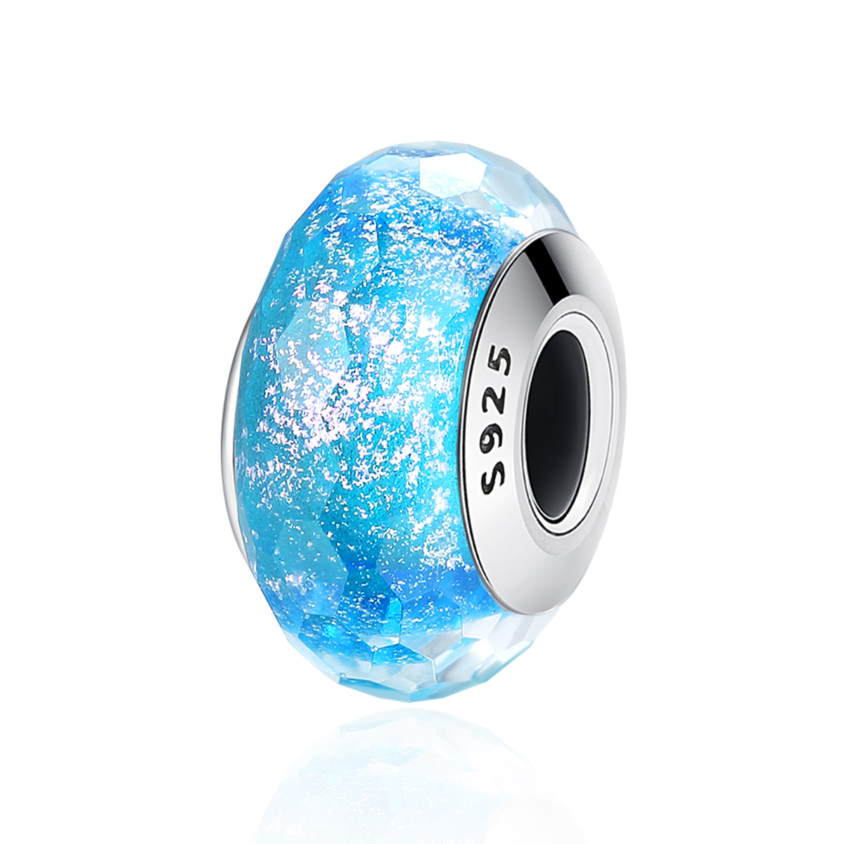 Pandora Style Blauwe Murano Glaskraal Bedel - SCZ054 Pandora Style Blauwe Murano Glaskraal Bedel - SCZ054