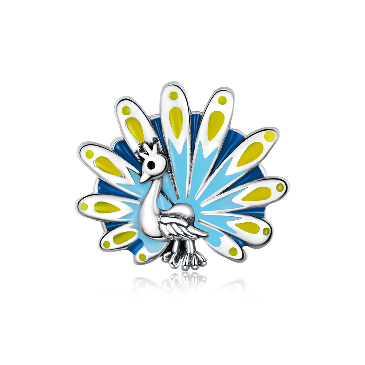 Pandora Style Blauwe Pauw Bedel - SCC1644 Pandora Style Blauwe Pauw Bedel - SCC1644
